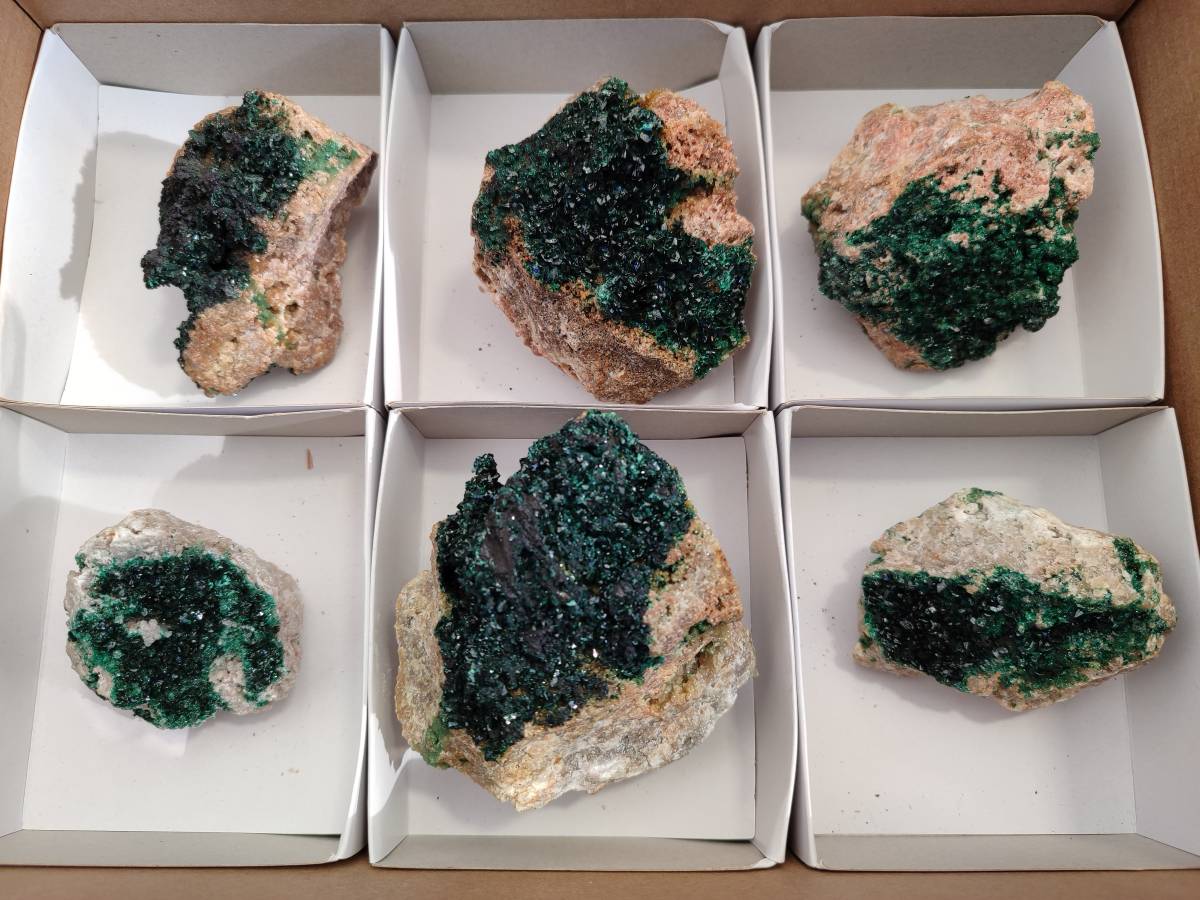 Natural Crystalline Malachite Specimens x 6 From Likasi, Congo - Toprock Gemstones and Minerals 