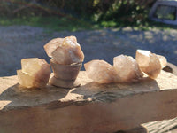 Natural Phantom Cascading Smokey Quartz Crystals x 35 From Luena, Congo