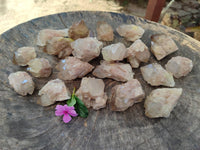 Natural Phantom Cascading Smokey Quartz Crystals x 35 From Luena, Congo