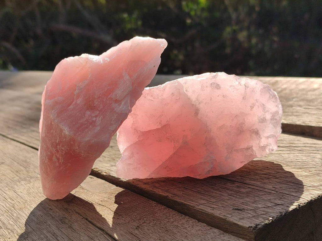 Natural Pink Rose Quartz Cobbed Specimens x 12 From North Cape, South Africa - Toprock Gemstones and Minerals 