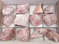 Natural Pink Rose Quartz Cobbed Specimens x 12 From North Cape, South Africa