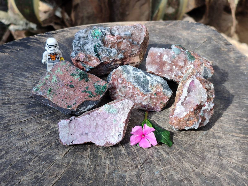 Natural Drusy Salrose on Dolomite Matrix Specimens x 6 From Kakanda, Congo - Toprock Gemstones and Minerals 