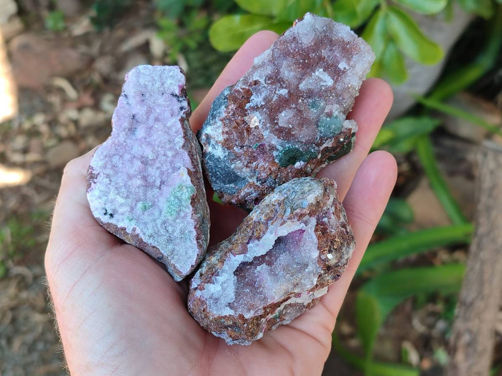 Natural Drusy Salrose on Dolomite Matrix Specimens x 6 From Kakanda, Congo - Toprock Gemstones and Minerals 