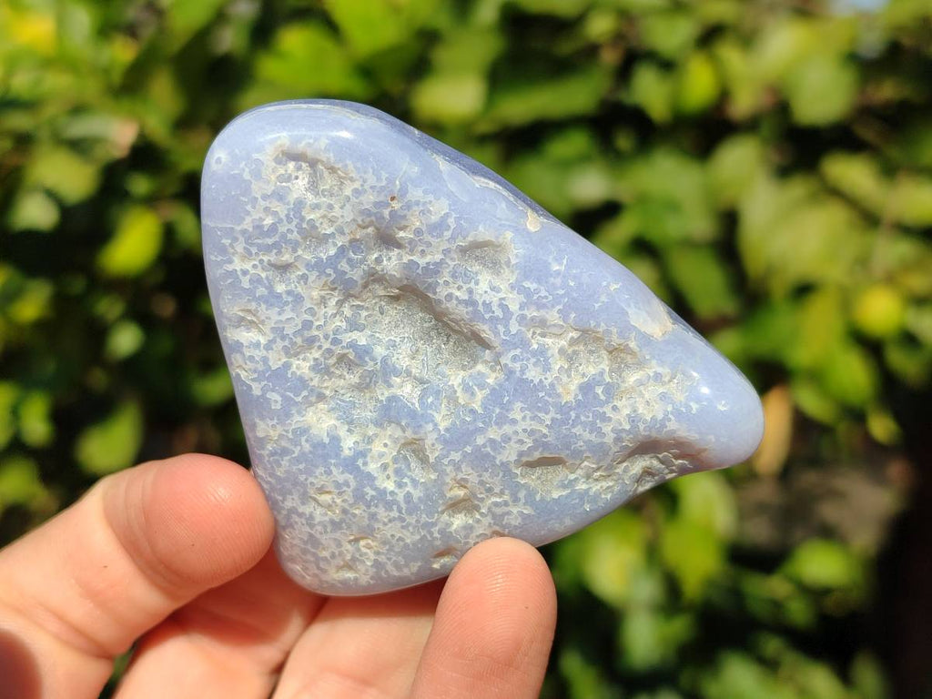Polished Blue Lace Agate Tumbled Stones x 12 From Malawi - Toprock Gemstones and Minerals 