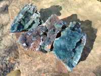 Natural Ball Malachite On Quartz Matrix Specimens x 3 From Kambove, Congo