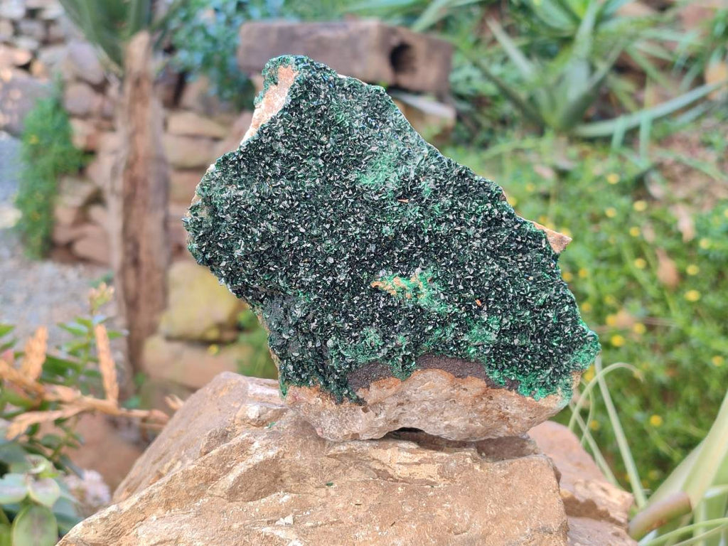 Natural Crystalline Malachite Specimens x 2 From Congo - Toprock Gemstones and Minerals 