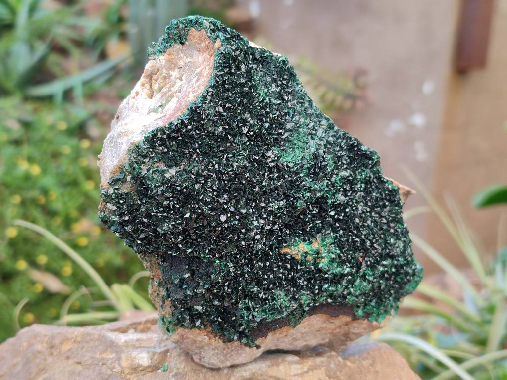 Natural Crystalline Malachite Specimens x 2 From Congo - Toprock Gemstones and Minerals 