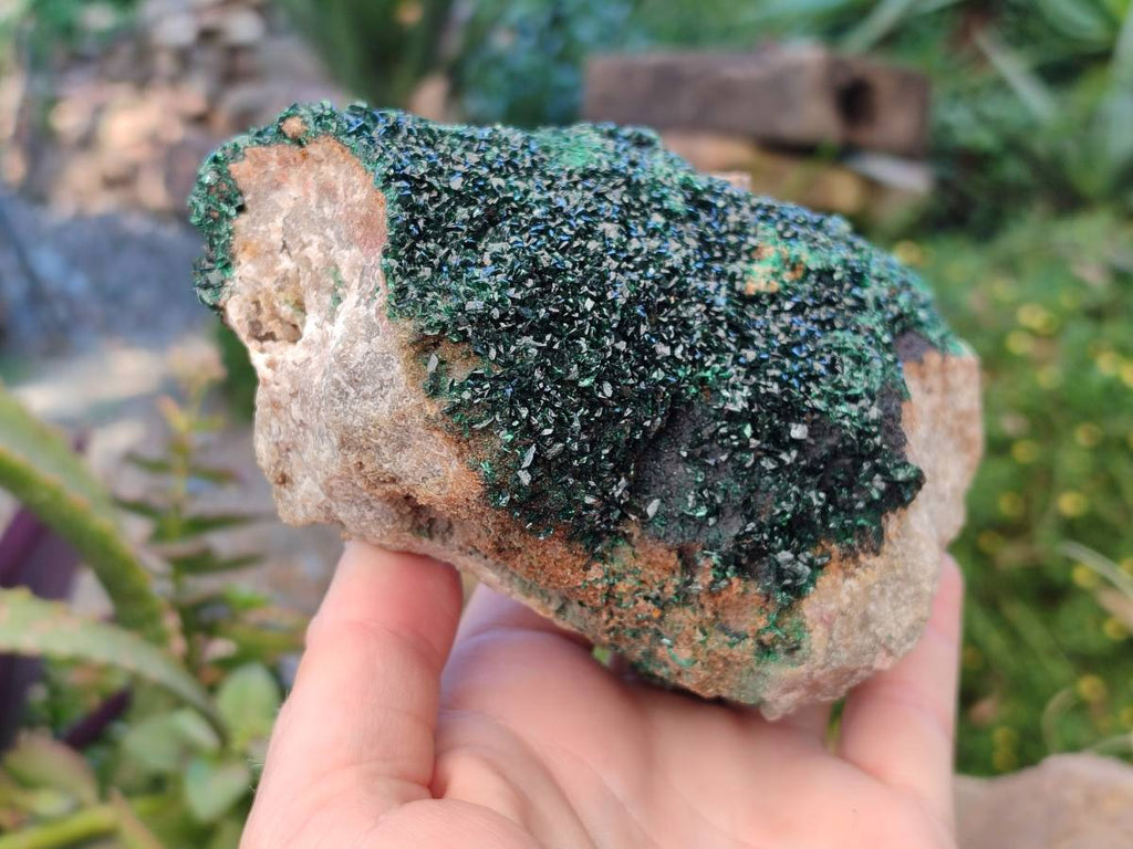 Natural Crystalline Malachite Specimens x 2 From Congo - Toprock Gemstones and Minerals 