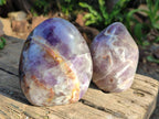 Polished Chevron Amethyst Standing Free Forms x 3 from Ankazobe, Madagascar - Toprock Gemstones and Minerals 