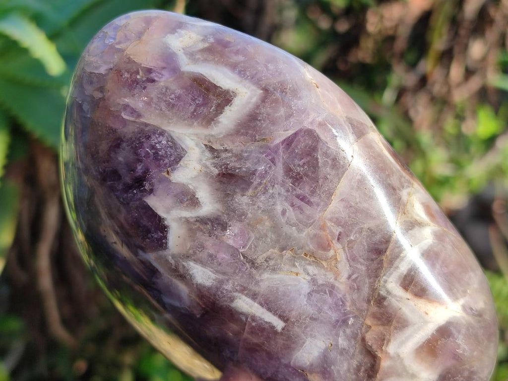Polished Chevron Amethyst Standing Free Forms x 3 from Ankazobe, Madagascar - Toprock Gemstones and Minerals 