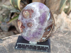 Polished Chevron Amethyst Standing Free Forms x 3 from Ankazobe, Madagascar - Toprock Gemstones and Minerals 