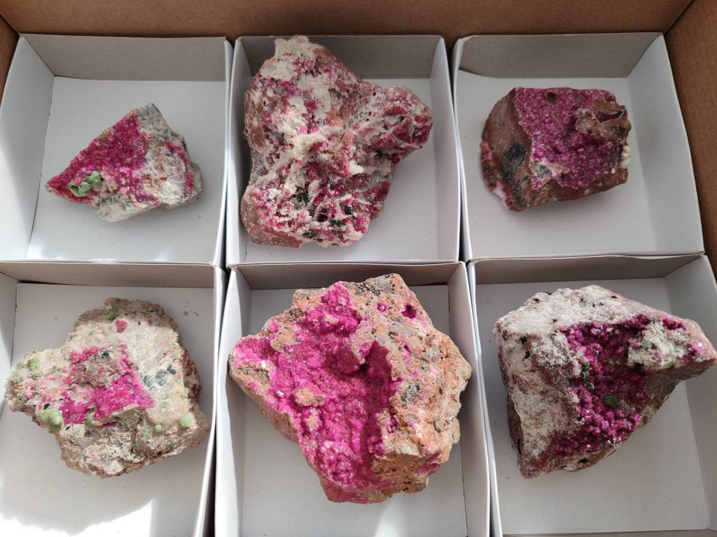 Natural Drusy Salrose on Dolomite Matrix Specimens x 6 From Kakanda, Congo - Toprock Gemstones and Minerals 