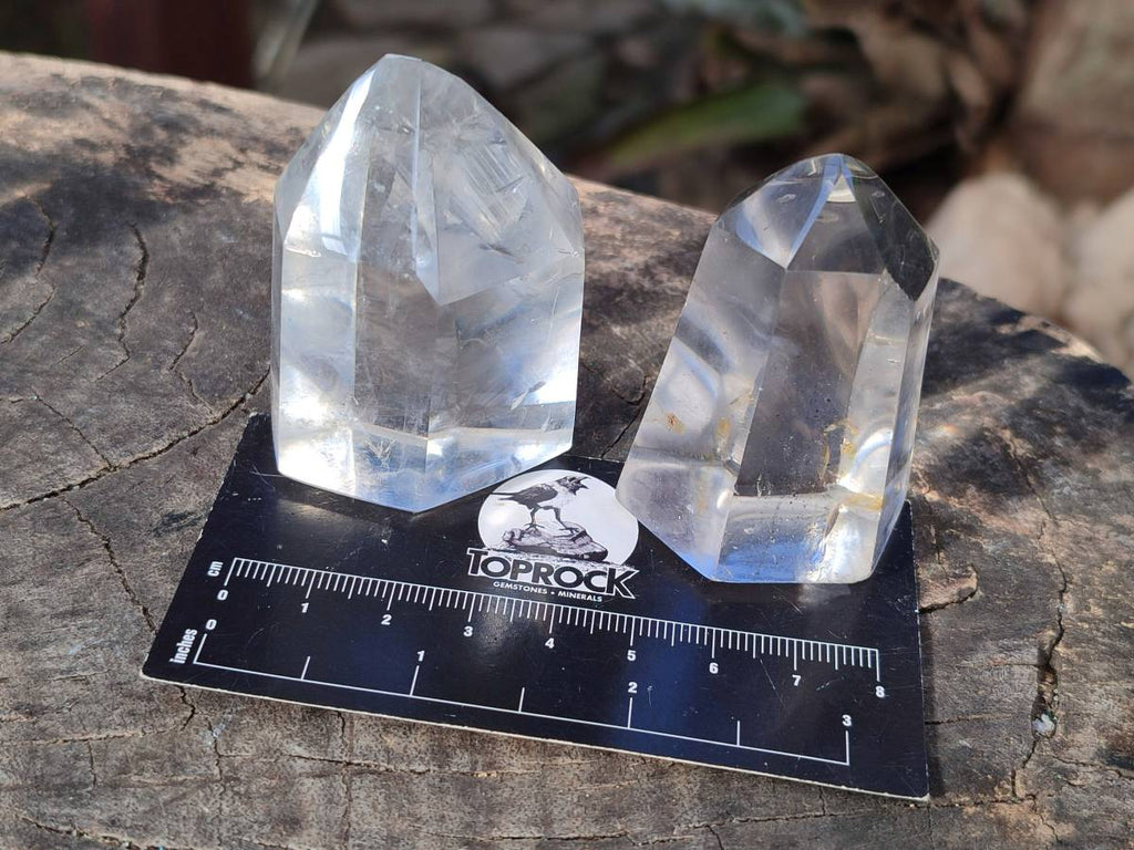 Polished Clear Quartz Crystals x 12 From Madagascar - Toprock Gemstones and Minerals 