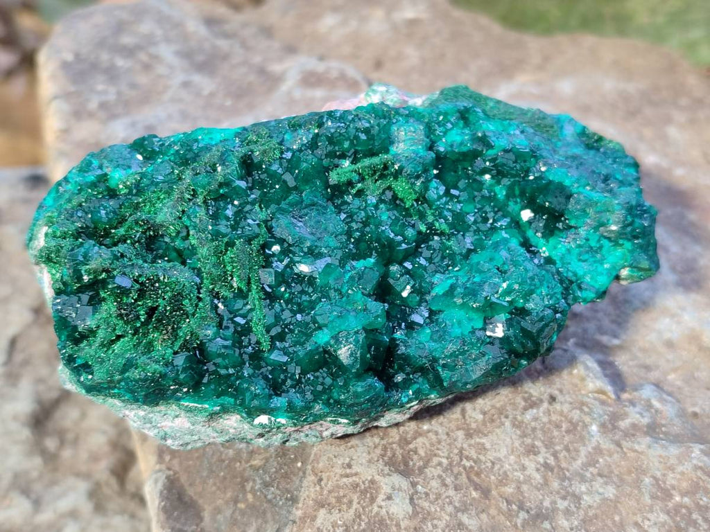 Natural Dioptase on Dolomite Matrix Specimens x 2 From Likasi, Congo - Toprock Gemstones and Minerals 