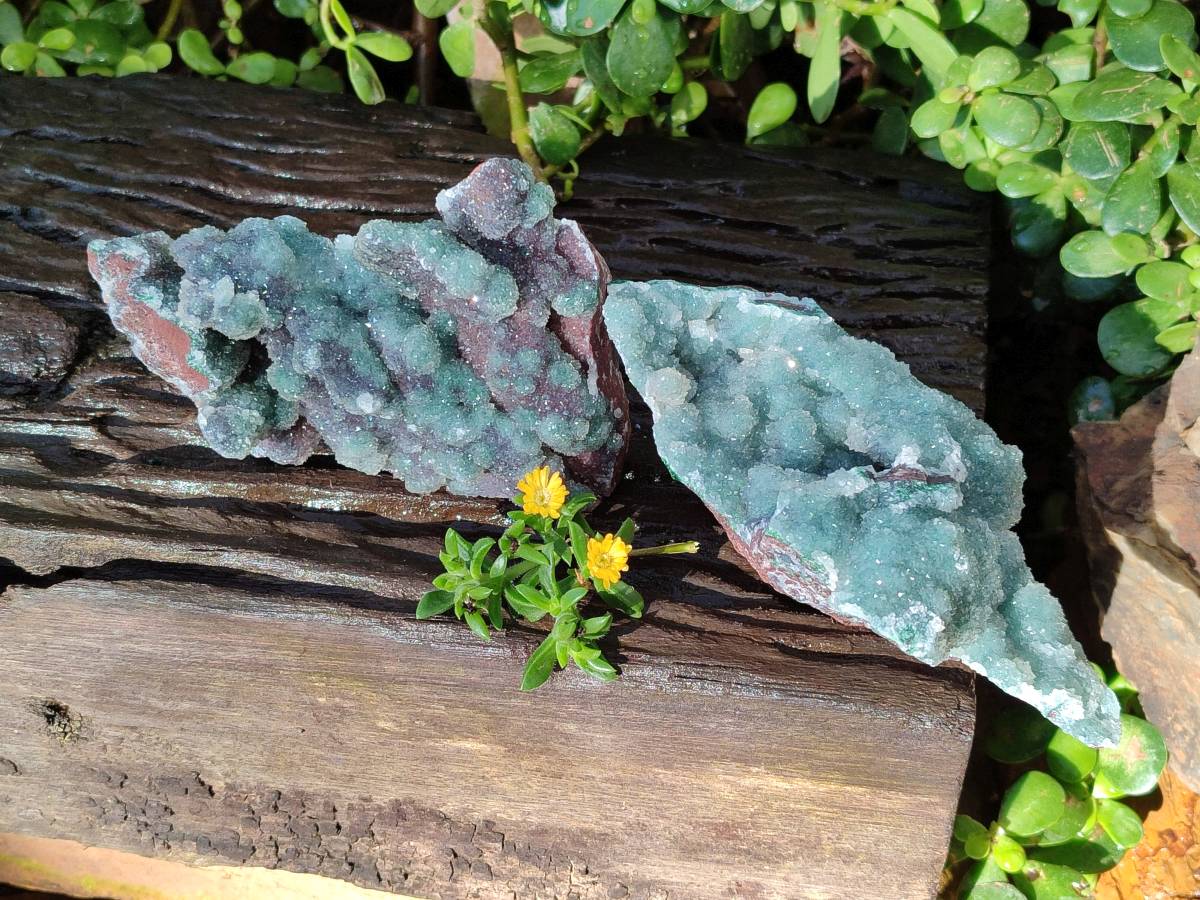 Natural Ball Malachite On Dolomite Matrix Specimens x 2 From Kambove, Congo - Toprock Gemstones and Minerals 