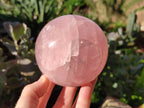 Polished Rose Quartz Spheres x 2 Madagascar - Toprock Gemstones and Minerals 