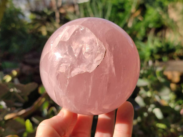Polished Rose Quartz Spheres x 2 Madagascar