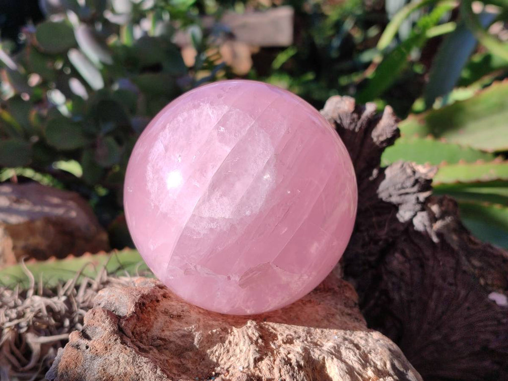Polished Rose Quartz Spheres x 2 Madagascar - Toprock Gemstones and Minerals 