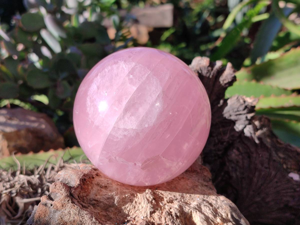 Polished Rose Quartz Spheres x 2 Madagascar - Toprock Gemstones and Minerals 