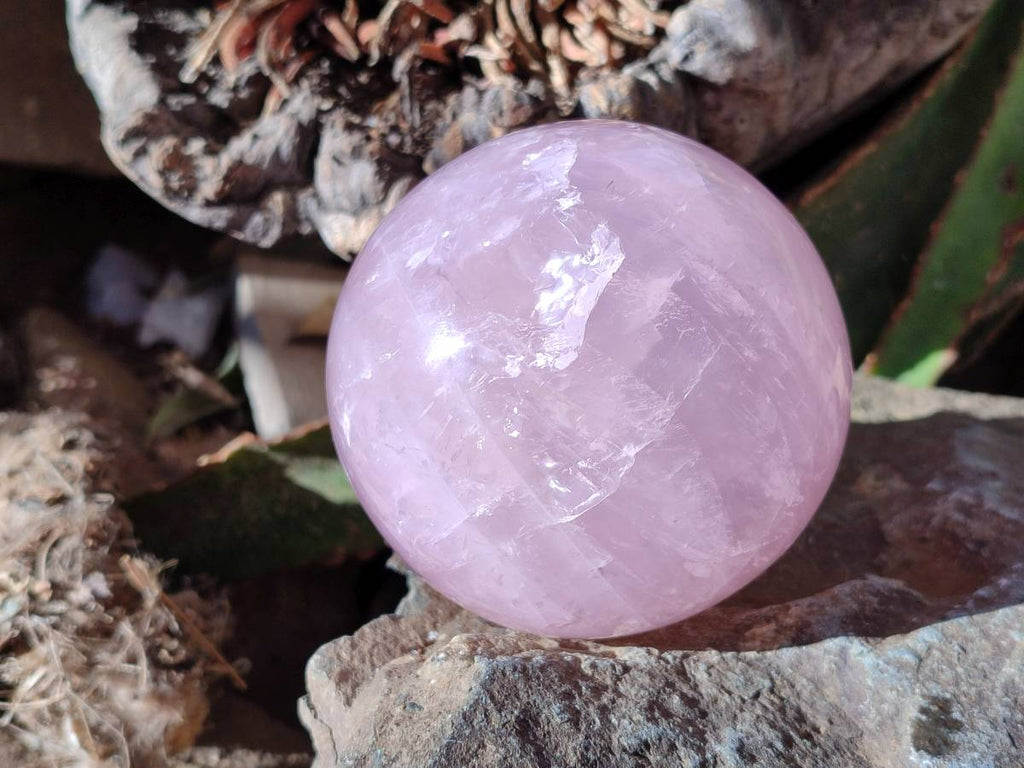 Polished Rose Quartz Spheres x 2 Madagascar - Toprock Gemstones and Minerals 