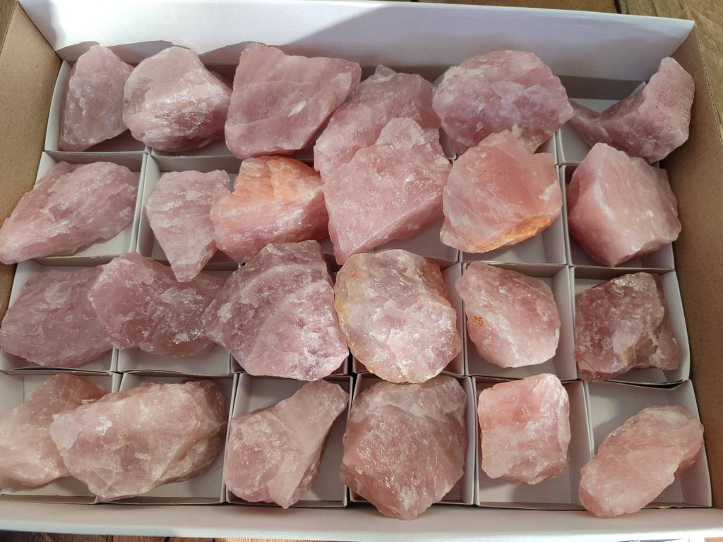 Natural Pink Rose Quartz Cobbed Specimens x 24 From North Cape, South Africa - Toprock Gemstones and Minerals 