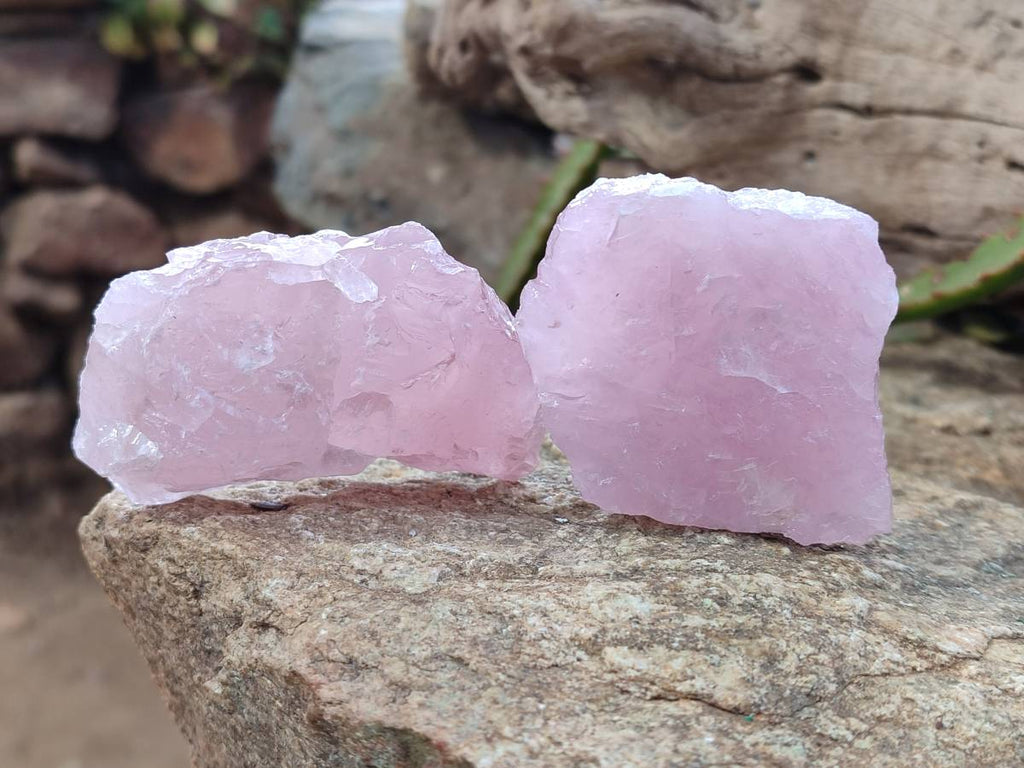 Natural Pink Rose Quartz Cobbed Specimens x 24 From North Cape, South Africa - Toprock Gemstones and Minerals 