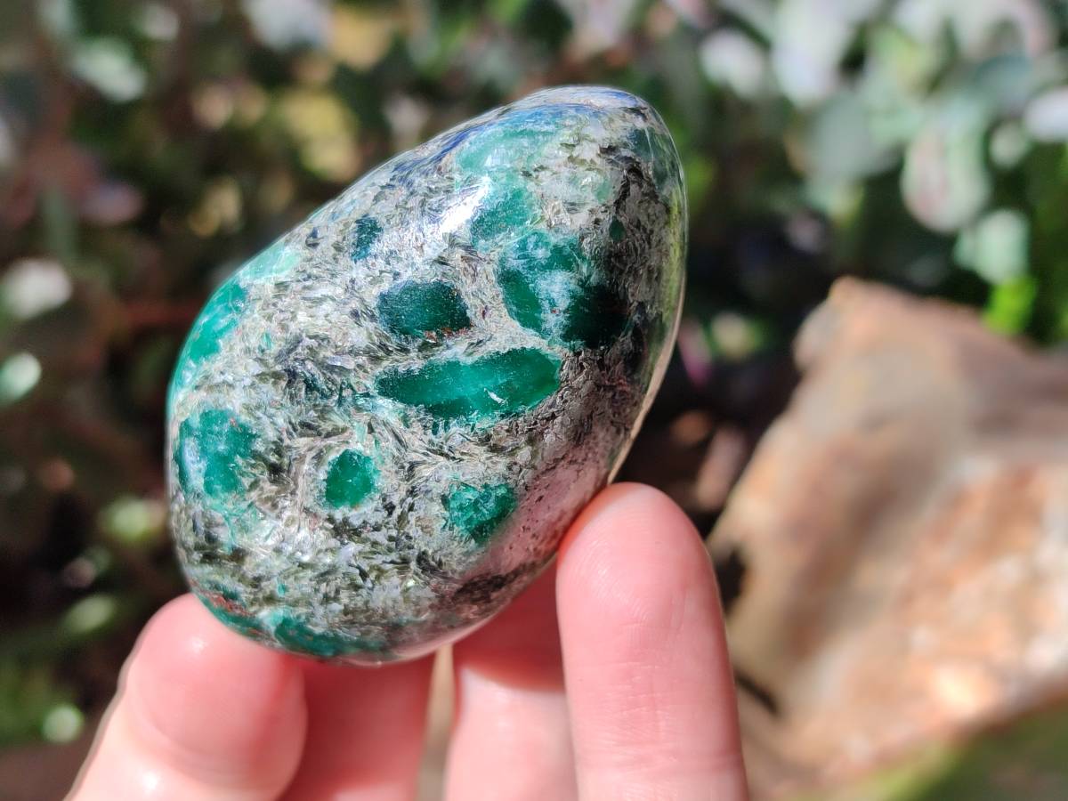 Polished Emerald Mica In Matrix Standing Free Forms x 7 From Mutoko, Zimbabwe - Toprock Gemstones and Minerals 