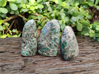 Polished Emerald Mica In Matrix Standing Free Forms x 7 From Mutoko, Zimbabwe - Toprock Gemstones and Minerals 