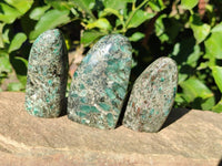 Polished Emerald Mica In Matrix Standing Free Forms x 7 From Mutoko, Zimbabwe - Toprock Gemstones and Minerals 