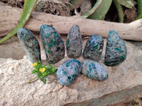 Polished Emerald Mica In Matrix Standing Free Forms x 7 From Mutoko, Zimbabwe - Toprock Gemstones and Minerals 