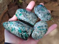 Polished Emerald Mica In Matrix Standing Free Forms x 7 From Mutoko, Zimbabwe - Toprock Gemstones and Minerals 