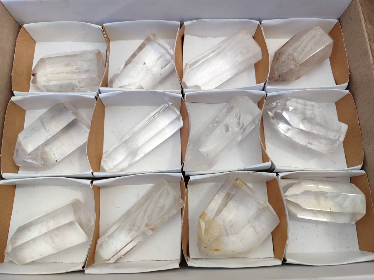 Polished Clear Quartz Crystals x 12 From Madagascar - Toprock Gemstones and Minerals 