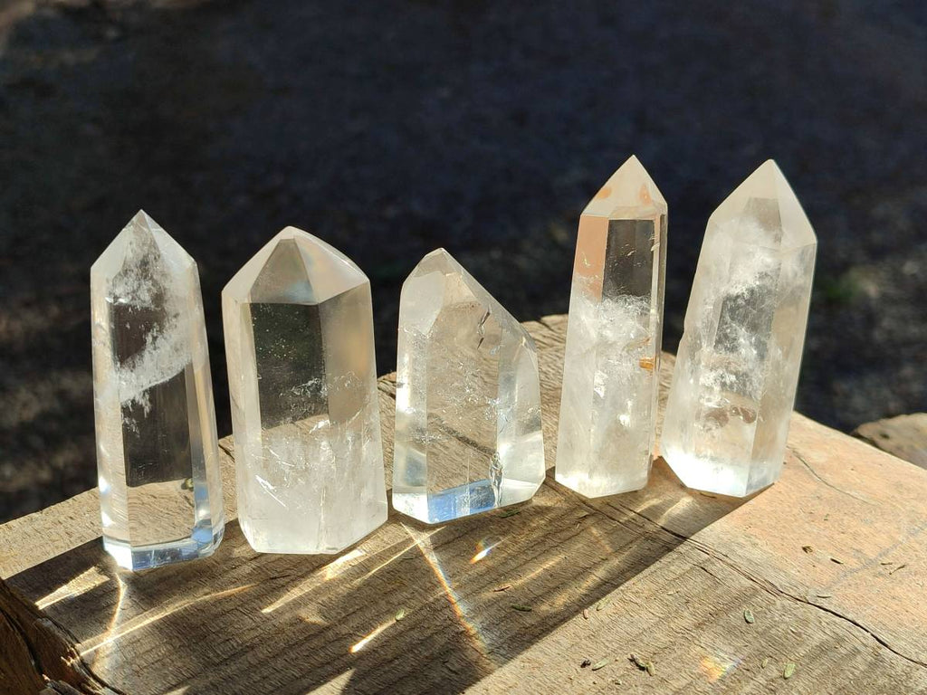 Polished Clear Quartz Crystals x 12 From Madagascar - Toprock Gemstones and Minerals 