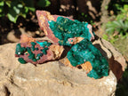 Natural Dioptase on Dolomite Matrix Specimens x 6 From Likasi, Congo - Toprock Gemstones and Minerals 