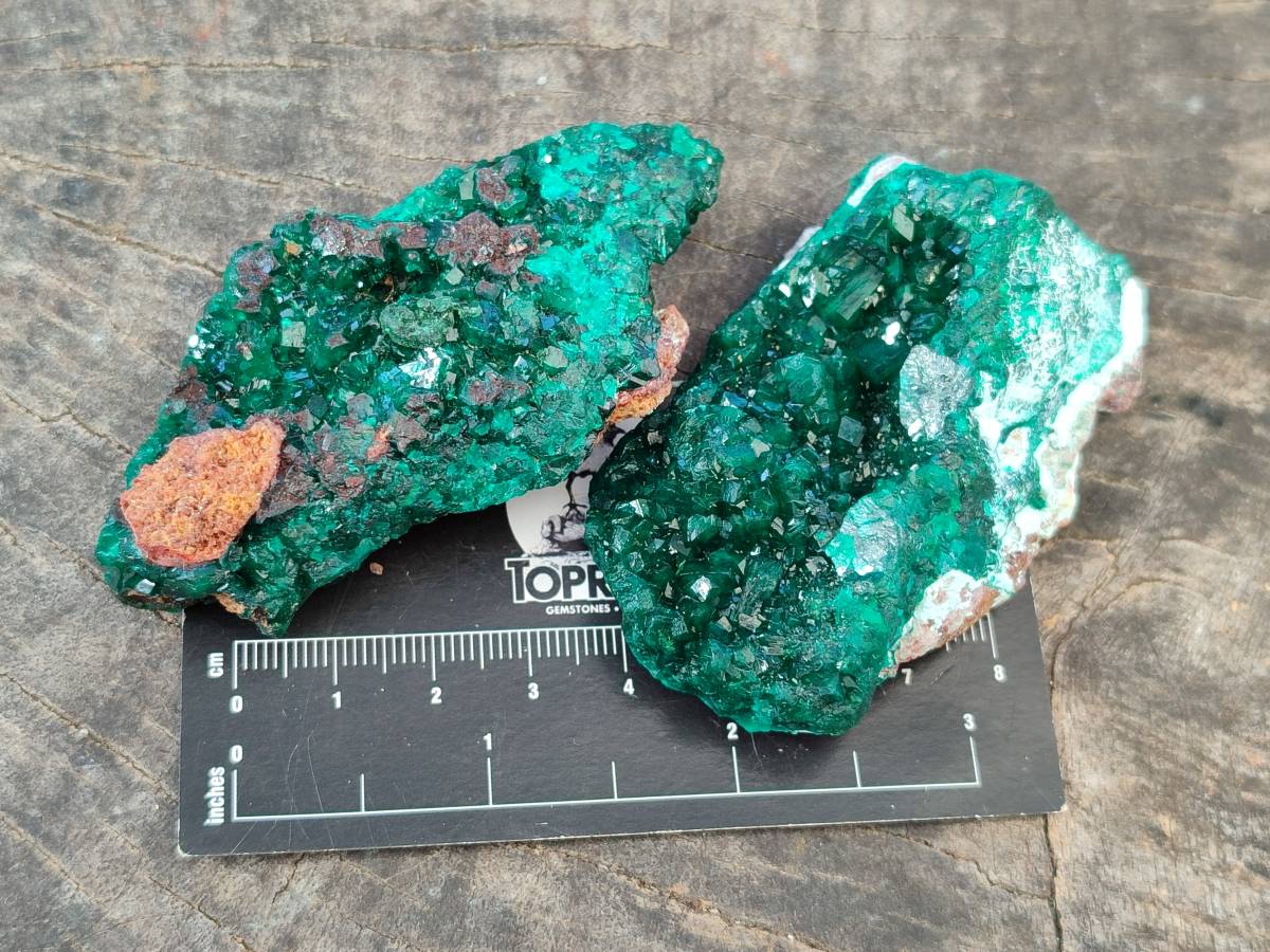 Natural Dioptase on Dolomite Matrix Specimens x 6 From Likasi, Congo - Toprock Gemstones and Minerals 