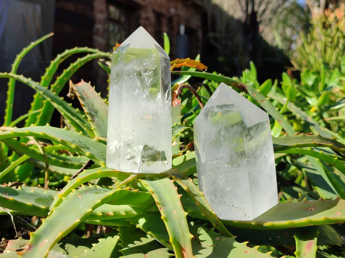 Polished Clear Quartz Crystals x 6 From Madagascar - Toprock Gemstones and Minerals 