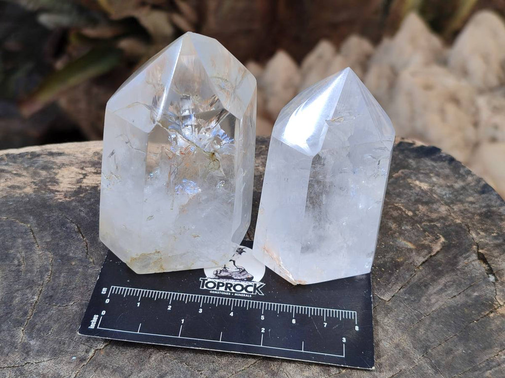 Polished Clear Quartz Crystals x 6 From Madagascar - Toprock Gemstones and Minerals 