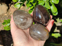 Polished Smokey Quartz Gemstone Eggs x 4 From Madagascar - Toprock Gemstones and Minerals 