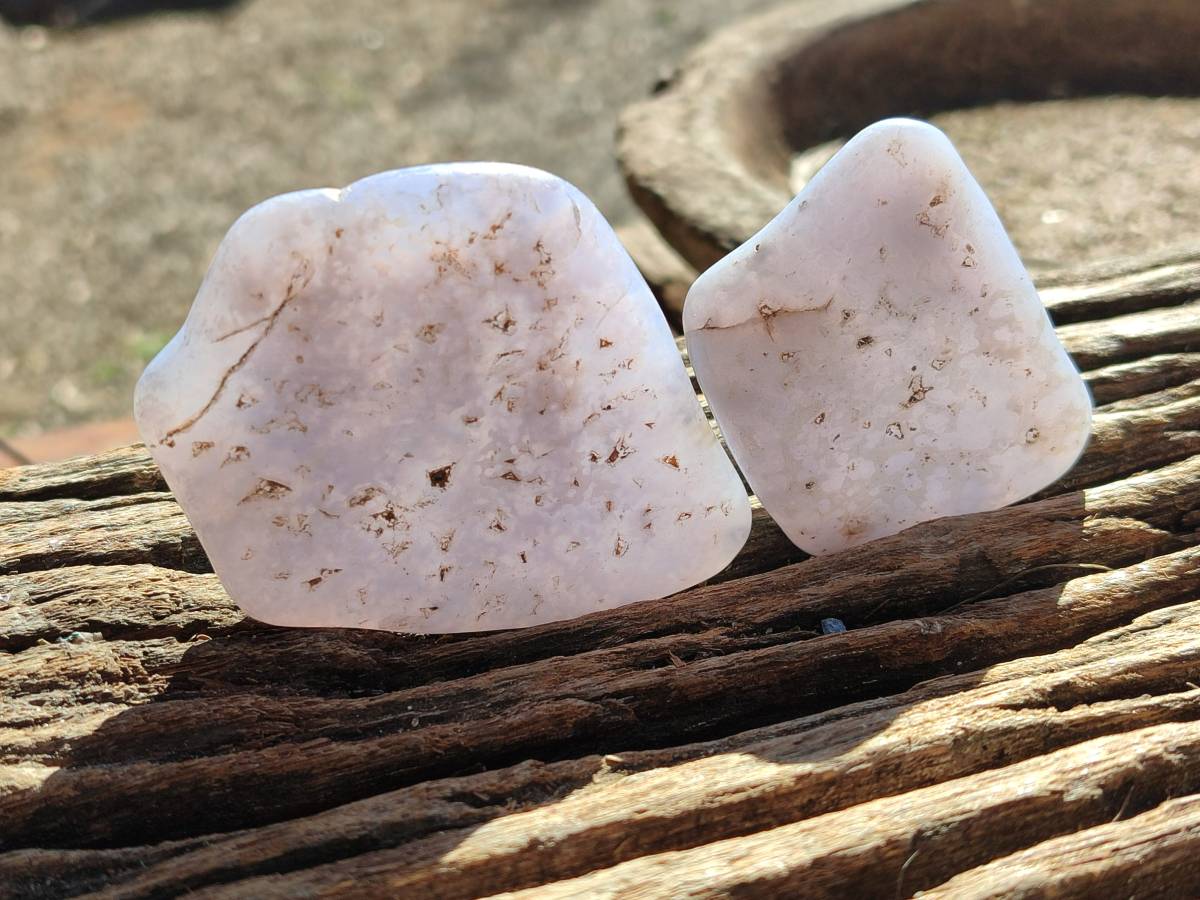 Polished Blue Lace Agate Tumbled Stones x 12 From Nsanje, Malawi - Toprock Gemstones and Minerals 