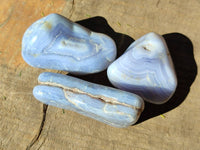 Polished Blue Lace Agate Tumbled Stones x 12 From Nsanje, Malawi