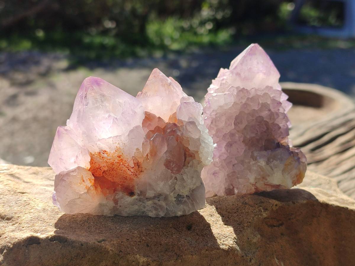 Natural Amethyst Spirit Quartz Clusters x 7 From Boekenhouthoek, South Africa - Toprock Gemstones and Minerals 