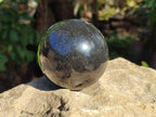 Polished Black Basalt Spheres x 3 From Antsirabe, Madagascar - Toprock Gemstones and Minerals 