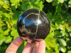 Polished Black Basalt Spheres x 3 From Antsirabe, Madagascar - Toprock Gemstones and Minerals 