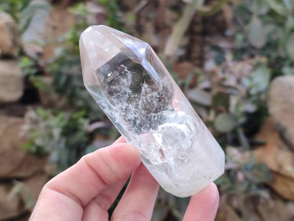 Polished Clear Rainbow Veil and Girasol Quartz Crystals x 6 From Madagascar - Toprock Gemstones and Minerals 