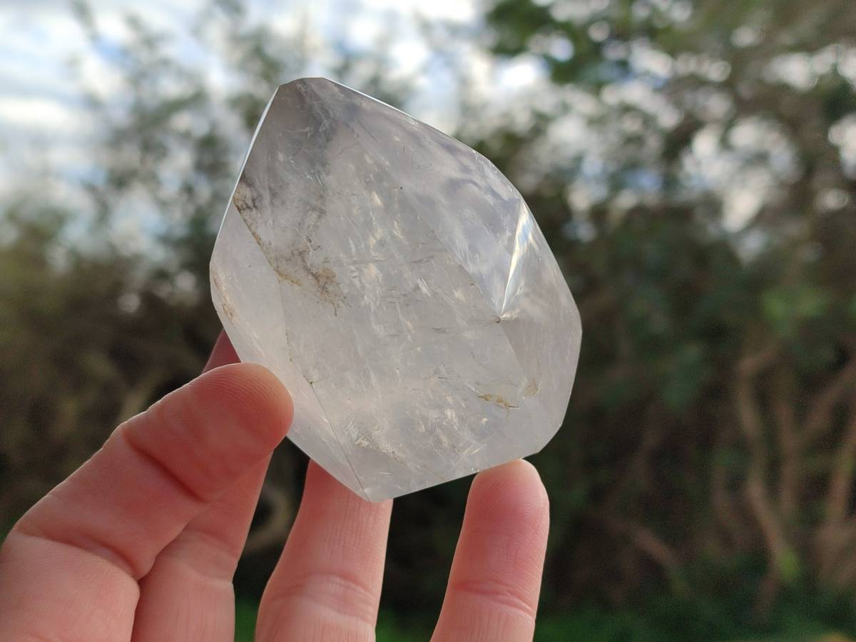 Polished Clear Rainbow Veil and Girasol Quartz Crystals x 6 From Madagascar - Toprock Gemstones and Minerals 