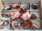 Polished On One Side Red Sashe River Agate Nodules x 12 From Zimbabwe - Toprock Gemstones and Minerals 