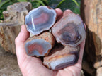 Polished On One Side Red Sashe River Agate Nodules x 12 From Zimbabwe - Toprock Gemstones and Minerals 
