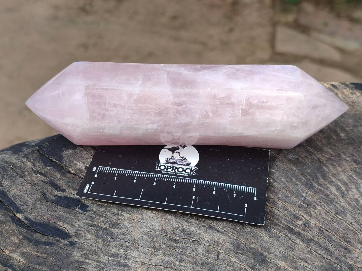 Polished Double Terminated Rose Quartz Points x 4 Ambatondrazaka, Madagascar - Toprock Gemstones and Minerals 