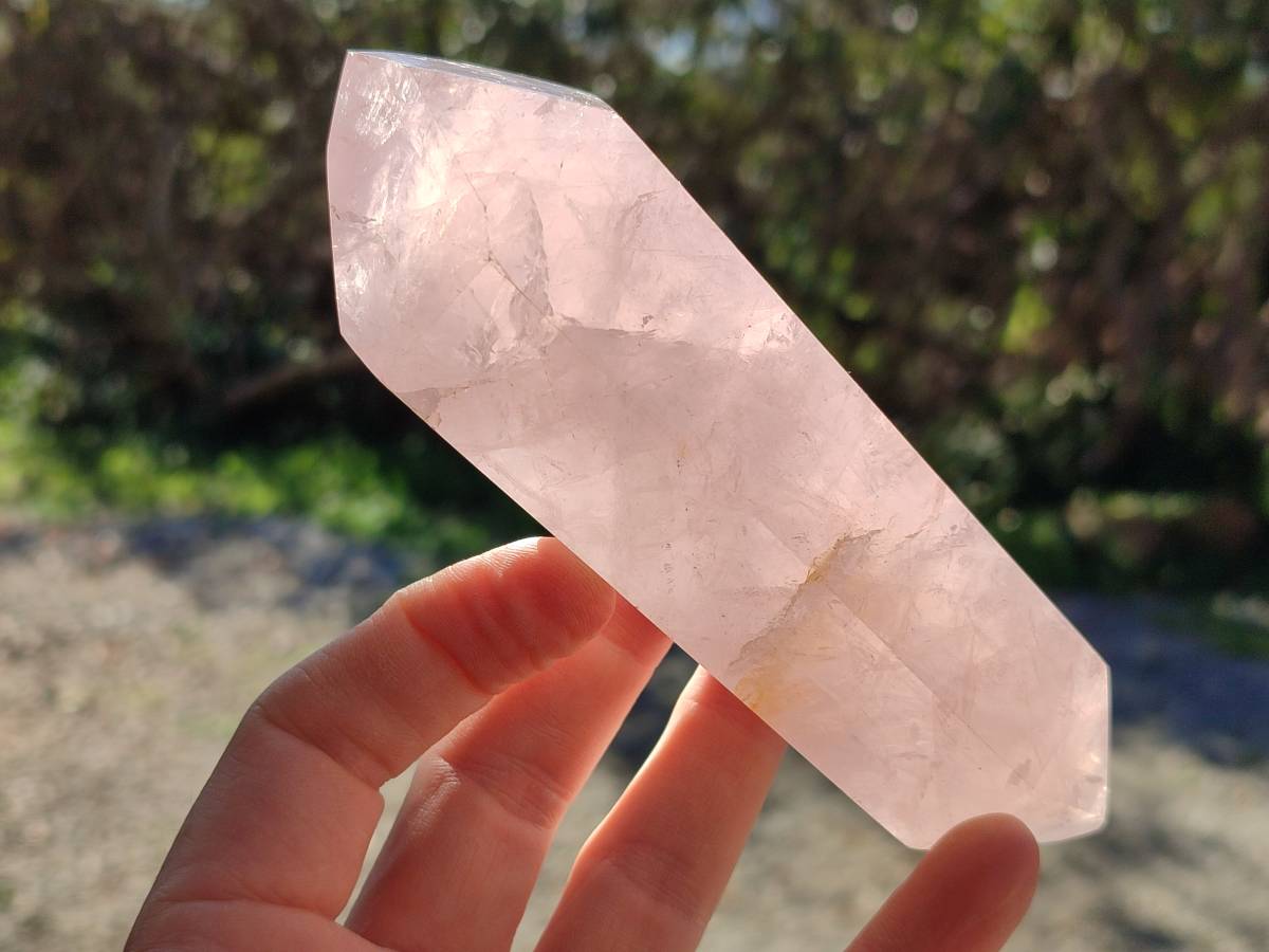 Polished Double Terminated Rose Quartz Points x 4 Ambatondrazaka, Madagascar - Toprock Gemstones and Minerals 