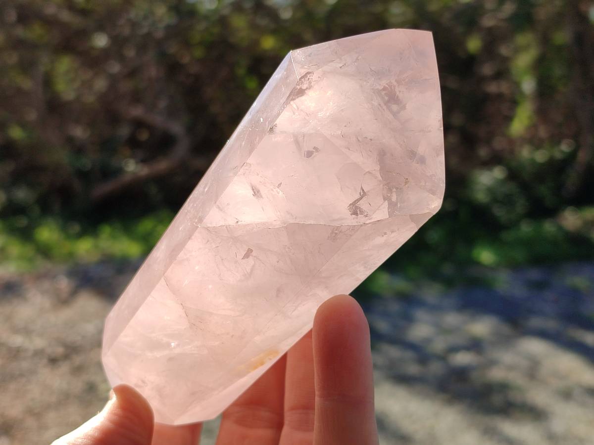 Polished Double Terminated Rose Quartz Points x 4 Ambatondrazaka, Madagascar - Toprock Gemstones and Minerals 